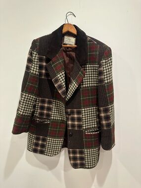 Laura Jefferies Vintage Patchwork Plaid Blazer - Large